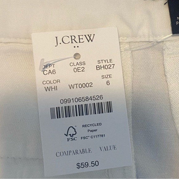 NWT Scallop Hem Shorts White JCrew Factory - Picture 13 of 13
